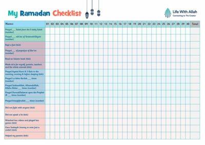 My Ramadan Checklist – Life With Allah